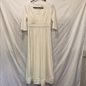 Chic Mid Lenth Sleeve White Wedding Dress